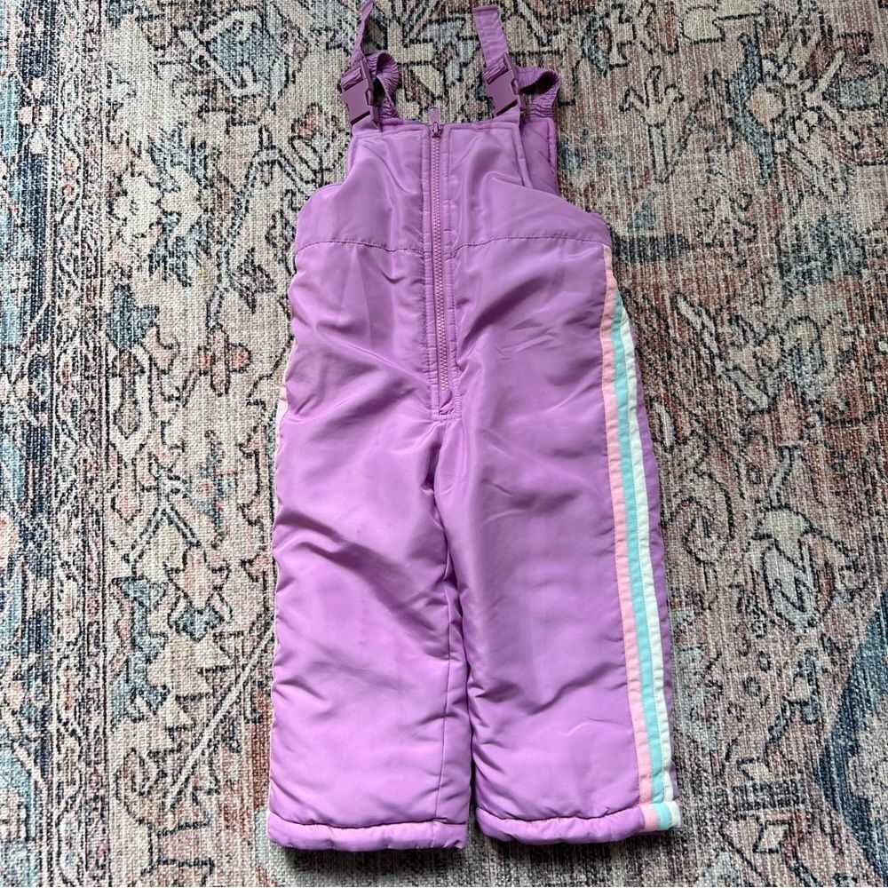 Vintage OshKosh Toddler Girls Snow Pants Bibs Lilac Lavender Size 2T